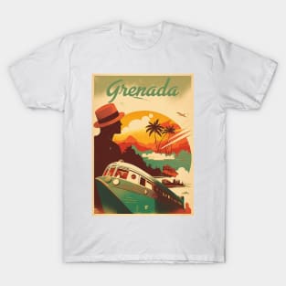 Grenada Vintage Travel Art Poster T-Shirt